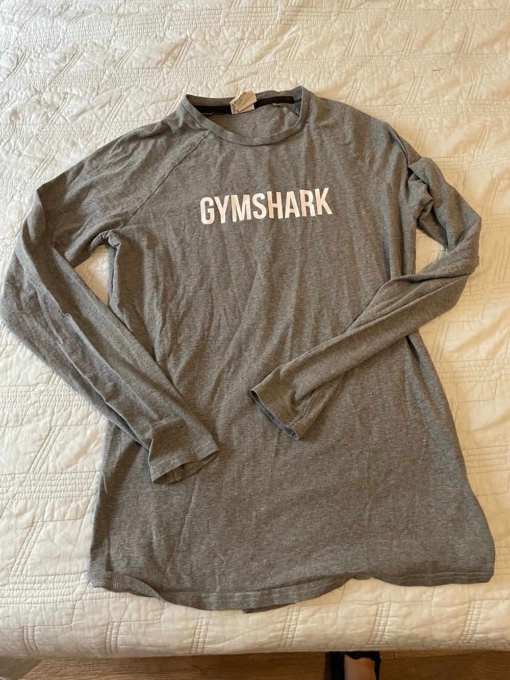 Gymshark Gray Long Sleeve Tee with Black Neckband